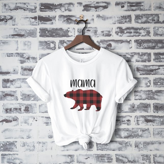 Red Buffalo Kariert Mama Bear Holiday Gift T-Shirt (Von Creator hochgeladen)