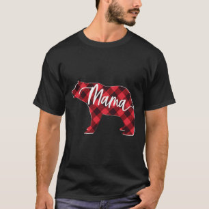 Red Buffalo Kariert Mama Bear Matching Family Chri T-Shirt
