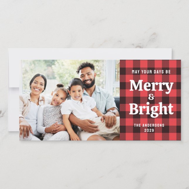 Red Buffalo Kariert Merry and Bright Foto (Vorderseite)