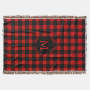 Red Buffalo Kariert mit Custom Monogram Decke