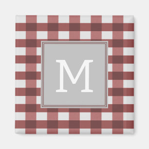 Red Buffalo Kariert Monogram Magnet
