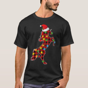 Red Buffalo Kariert Pajama Horse Weihnachtsmannmüt T-Shirt