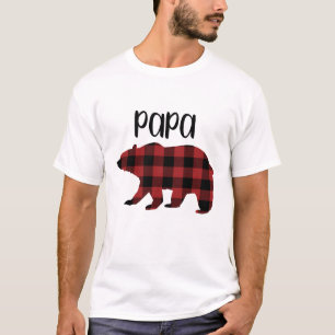 Red Buffalo Kariert Papa Bear Holiday Gift T-Shirt