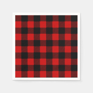 Red Buffalo Kariert Paper Napkins Serviette