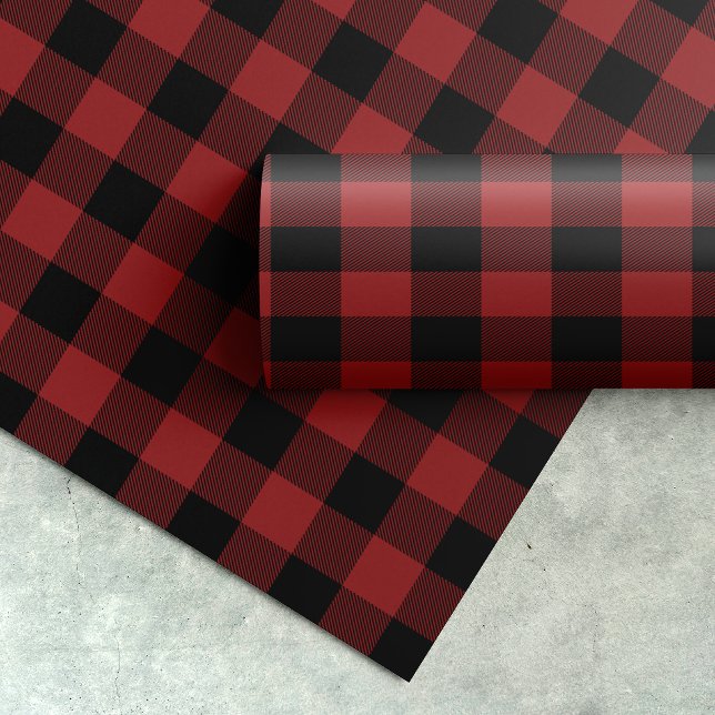 Red Buffalo Kariert Pattern Weihnachtsgeschenk Geschenkpapier (Von Creator hochgeladen)