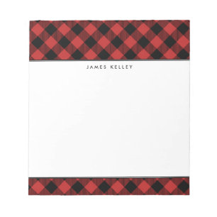 Red Buffalo Kariert Personalisiert Notepad Notizblock