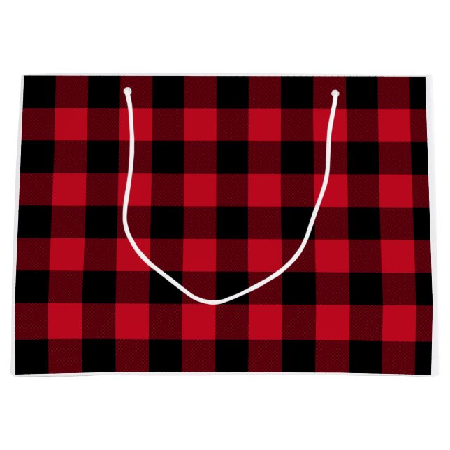 Red Buffalo Kariert, Red Flannel Große Geschenktüte (Vorderseite)