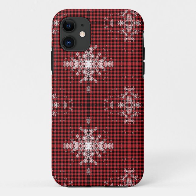 Red Buffalo Kariert Snowflake Pattern Case-Mate iPhone Hülle (Rückseite)