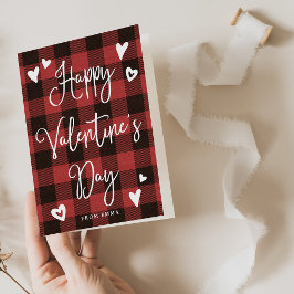 Red Buffalo Kariert und herzlich Happy Valentines Feiertagskarte