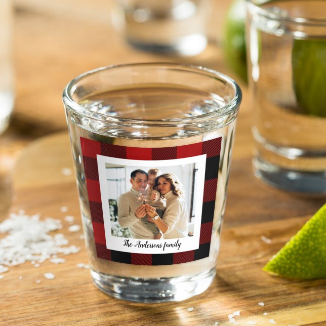 Red Buffalo Kariert- und Persönlichkeitsname und F Schnapsglas (Von Creator hochgeladen)