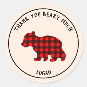 Red Buffalo Kariert Vielen Dank Beary Much Sticker