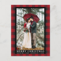 Red Buffalo Kariert Wedding Foto Frohe Weihnachten