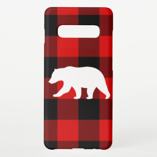 Red Buffalo Kariert & White Bear Samsung Galaxy S10+ Hülle