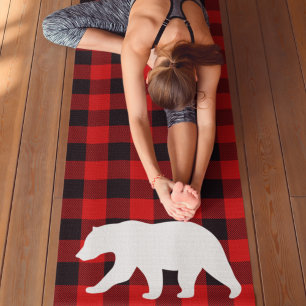 Red Buffalo Kariert & White Bear Yogamatte