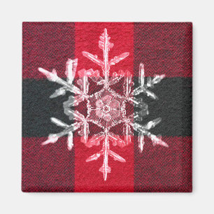 Red Buffalo Kariert Winter Holiday Snowflake Magne Magnet