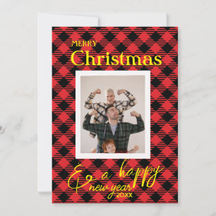 Red Buffalo Karierte Foto Frame Card Weihnachten