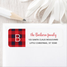 Red Buffalo Karierte Mit Monogramm Weihnachtsfeier