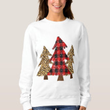 Red Buffalo Karierte Weihnachtsbaum Sweatshirt