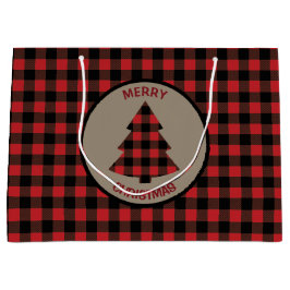 Red Buffalo Karierte Weihnachtsbaume Große Geschen Geschenktüte