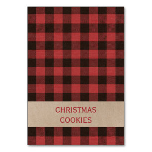 Red Buffalo Karierte Weihnachtsbüffet Lebensmittel Tischnummer