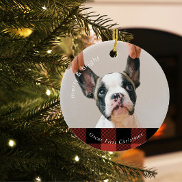 Red Buffalo Karierter Familienhund | Hund Erste We Keramik Ornament