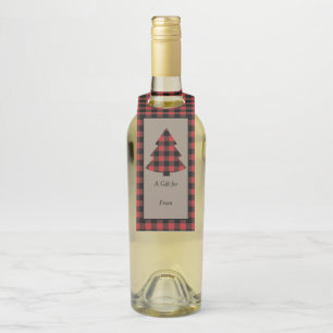 Red Buffalo Karierter Weihnachtsbaum Flaschenanhänger