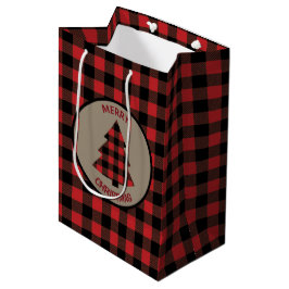 Red Buffalo Karierter Weihnachtsbaum Mittlere Geschenktüte