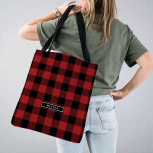 Red Buffalo Kariertes Muster Mit Monogramm Bridesm