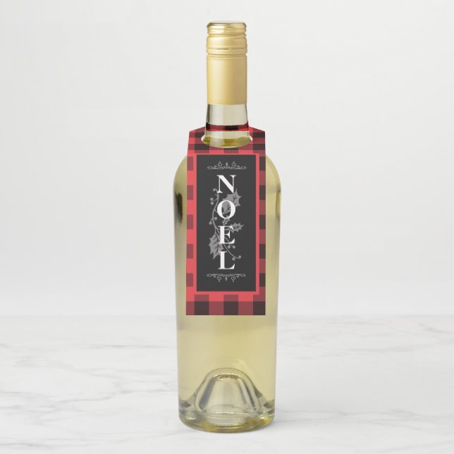 Red Buffalo Kariertes WEIHNACHTEN Weihnachten Flaschenanhänger (Auf Flasche)