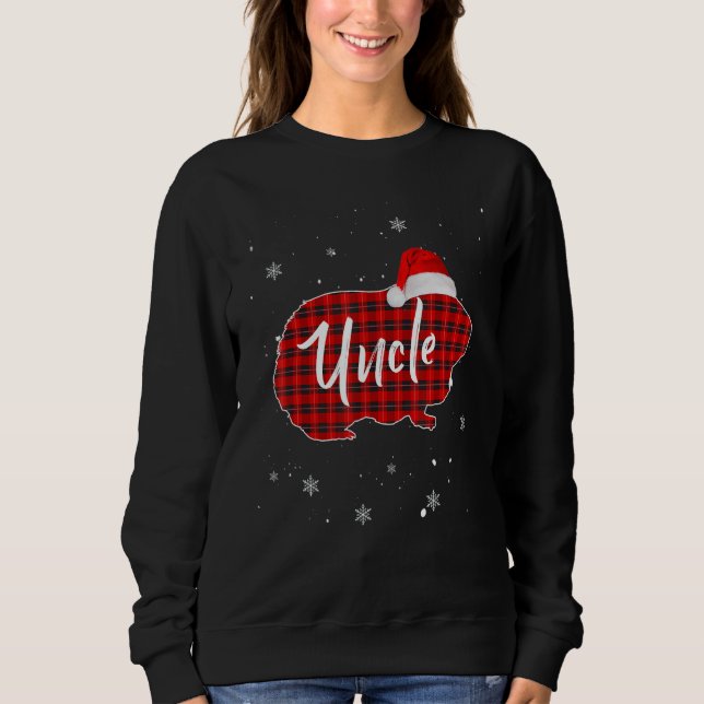 Red Buffalo Plaid Christmas Guinea Pig Uncle Xmas  Sweatshirt (Vorderseite)