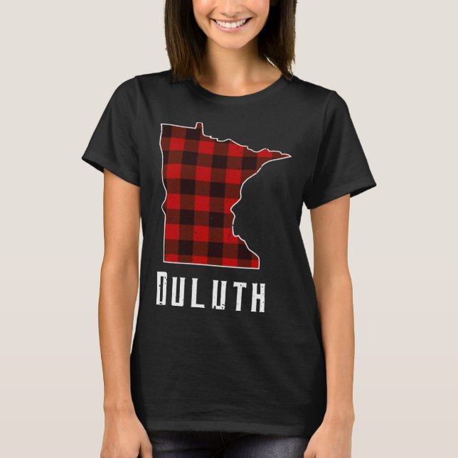 Red Buffalo Plaid Duluth Minnesota Gif Home State  T-Shirt (Vorderseite)