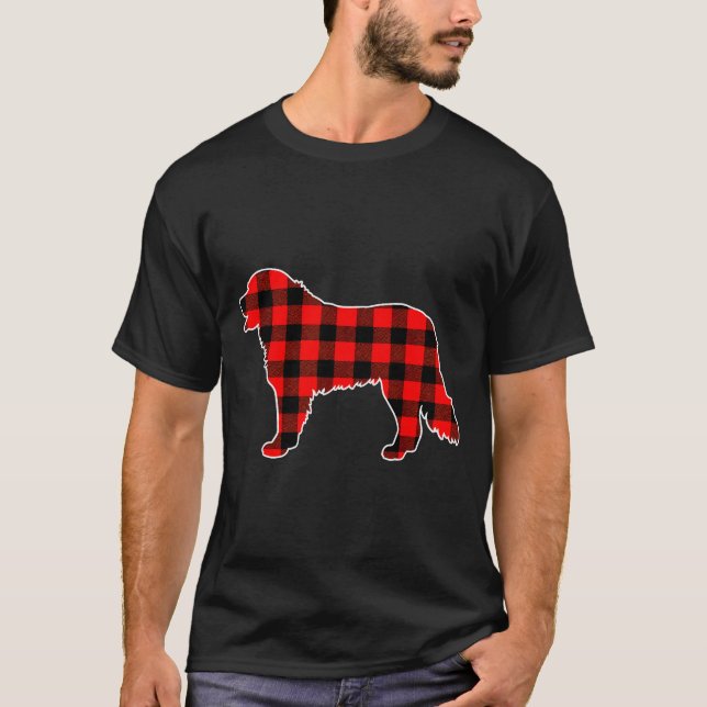 Red Buffalo Plaid Pajama Bernese Mountain Christma T-Shirt (Vorderseite)