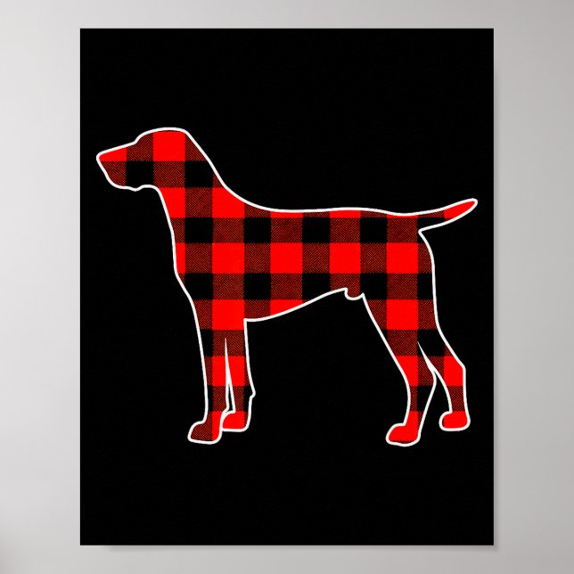 Red Buffalo Plaid Pajama Gsp Christmas Dog Lover M Poster (Vorne)