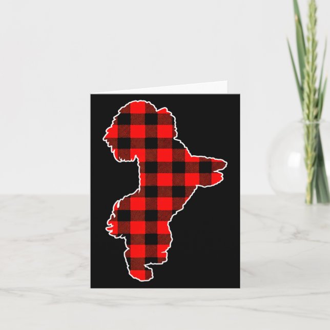 Red Buffalo Plaid Pajama Westie Christmas Dog Love Karte (Vorderseite)