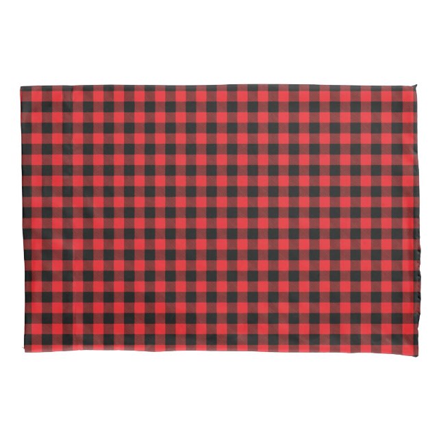 Red Buffalo Plaid Pillowcase Kissenbezug (Vorderseite)