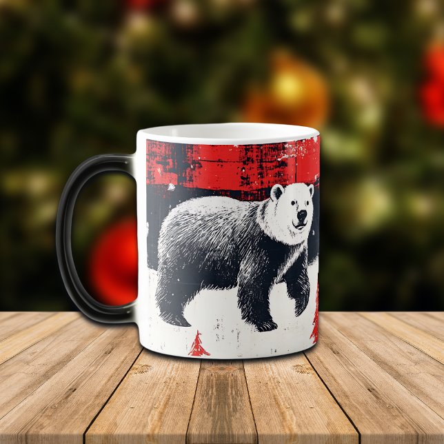 Red Buffalo Plaid Polar Bear Verwandlungstasse (Von Creator hochgeladen)
