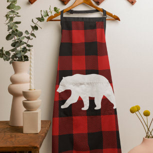 Red Buffalo Plaid & White Bear Schürze