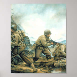 Red Bull in der Winterlinie von Donna Neary Poster