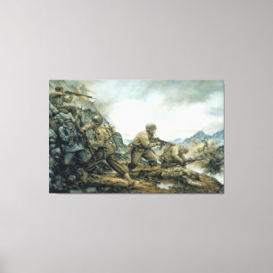 Red Bull in der Winterlinie von Donna Neary Print Leinwanddruck