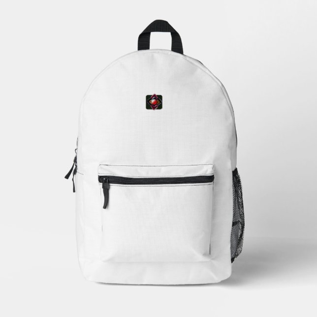 Red Bullet Eleganto White Bedruckter Rucksack (Vorderseite)
