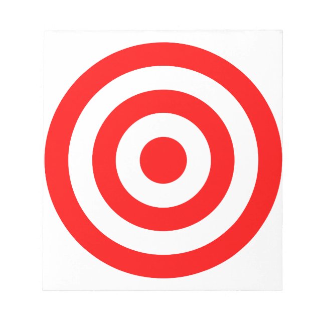 Red Bullseye Target Notizblock (Vorderseite)