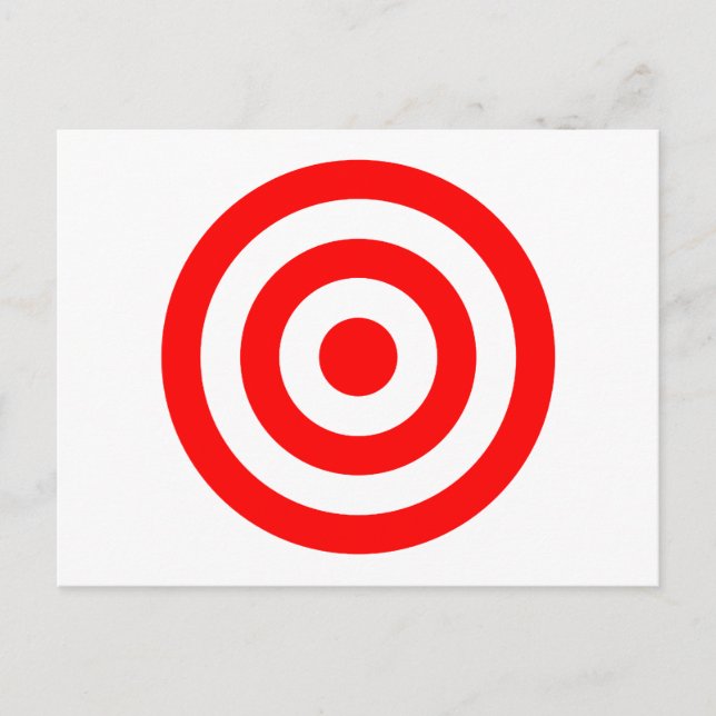 Red Bullseye Target Postkarte (Vorderseite)