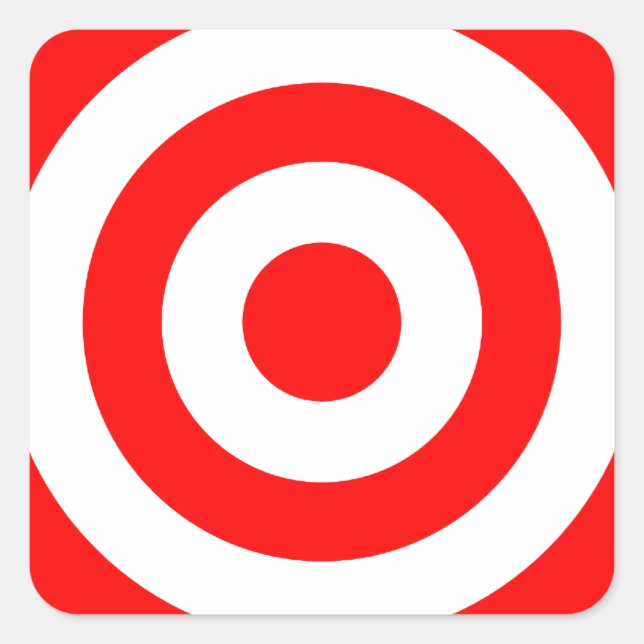 Red Bullseye Target Quadratischer Aufkleber (Vorderseite)