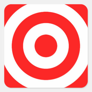 Red Bullseye Target Quadratischer Aufkleber