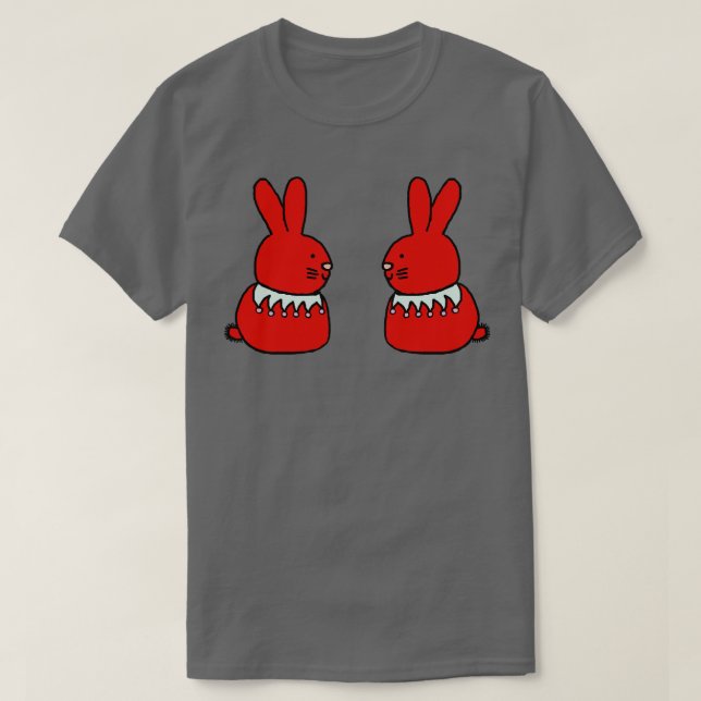 Red Bunny Rabbit Duo T-Shirt (Design vorne)