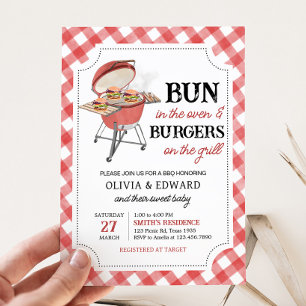Red Burger GRILLEN Baby Shower Einladung