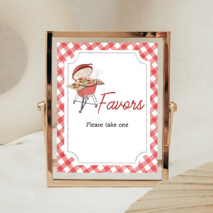 Red Burger GRILLEN Baby Shower Favoriten Poster
