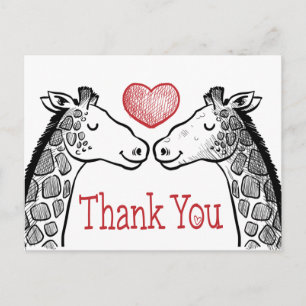 Red Burgund danke Ihnen Giraffe Liebe Wedding Postkarte