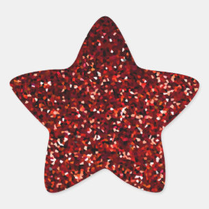 Red Burgund Glitzer Sparkle Muster Feiern Stern-Aufkleber