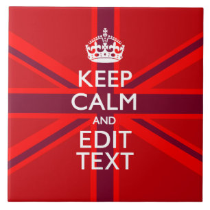 Red Burgundy Behalte Ihre Text Union Jack Flag ber Fliese